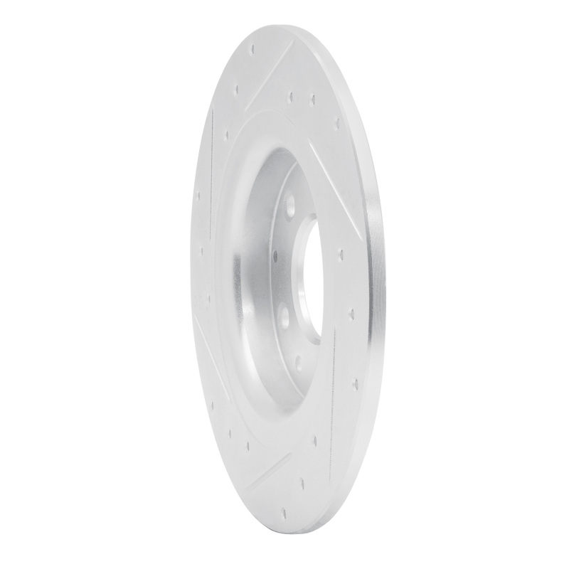 Mazda CX-3 Brake Rotor (1) - Rear Right - R1 Concepts - Drilled & Slotted - Silver - `16-`18